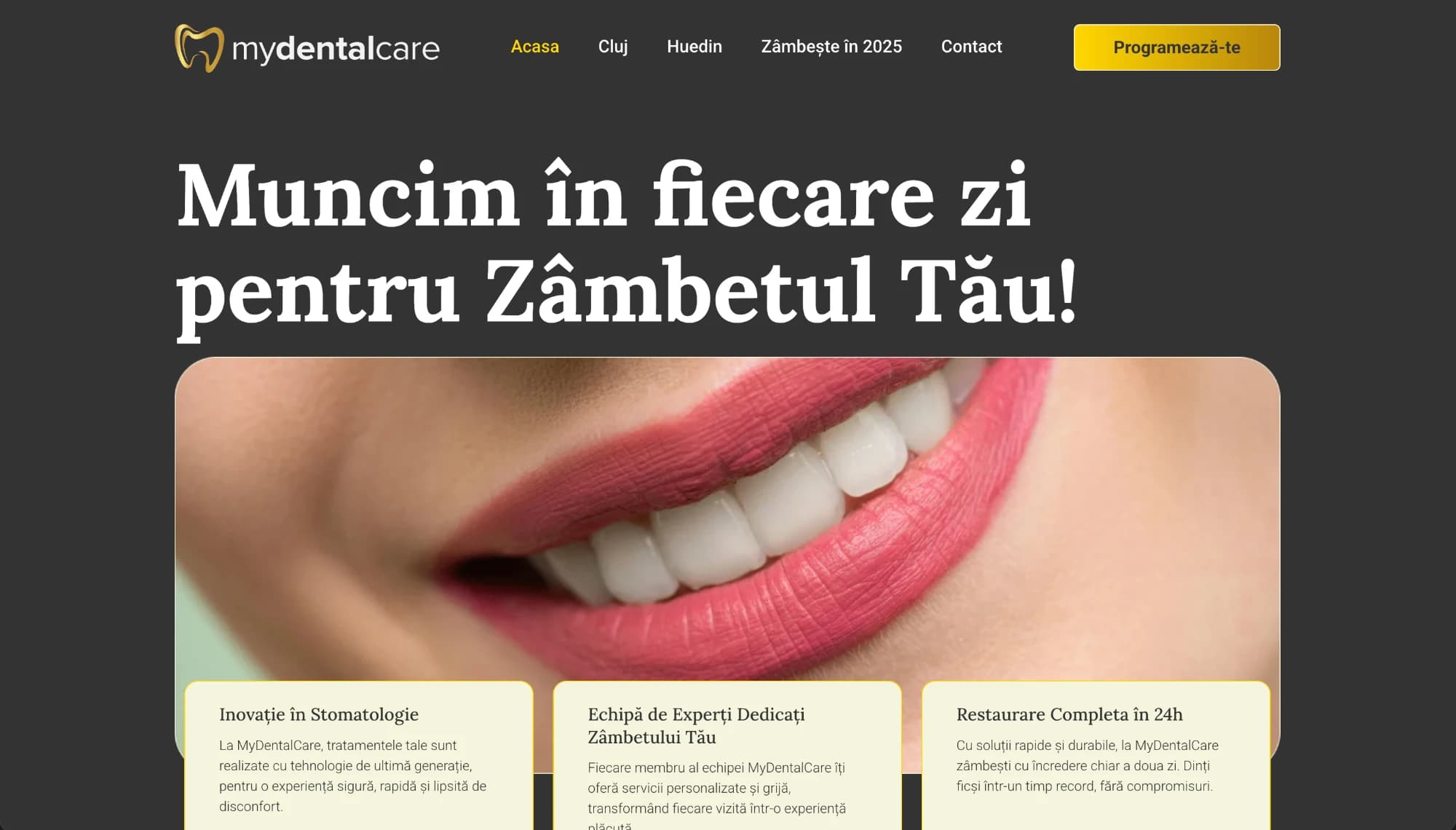 Clinica MyDentalCare — Site Prezentare