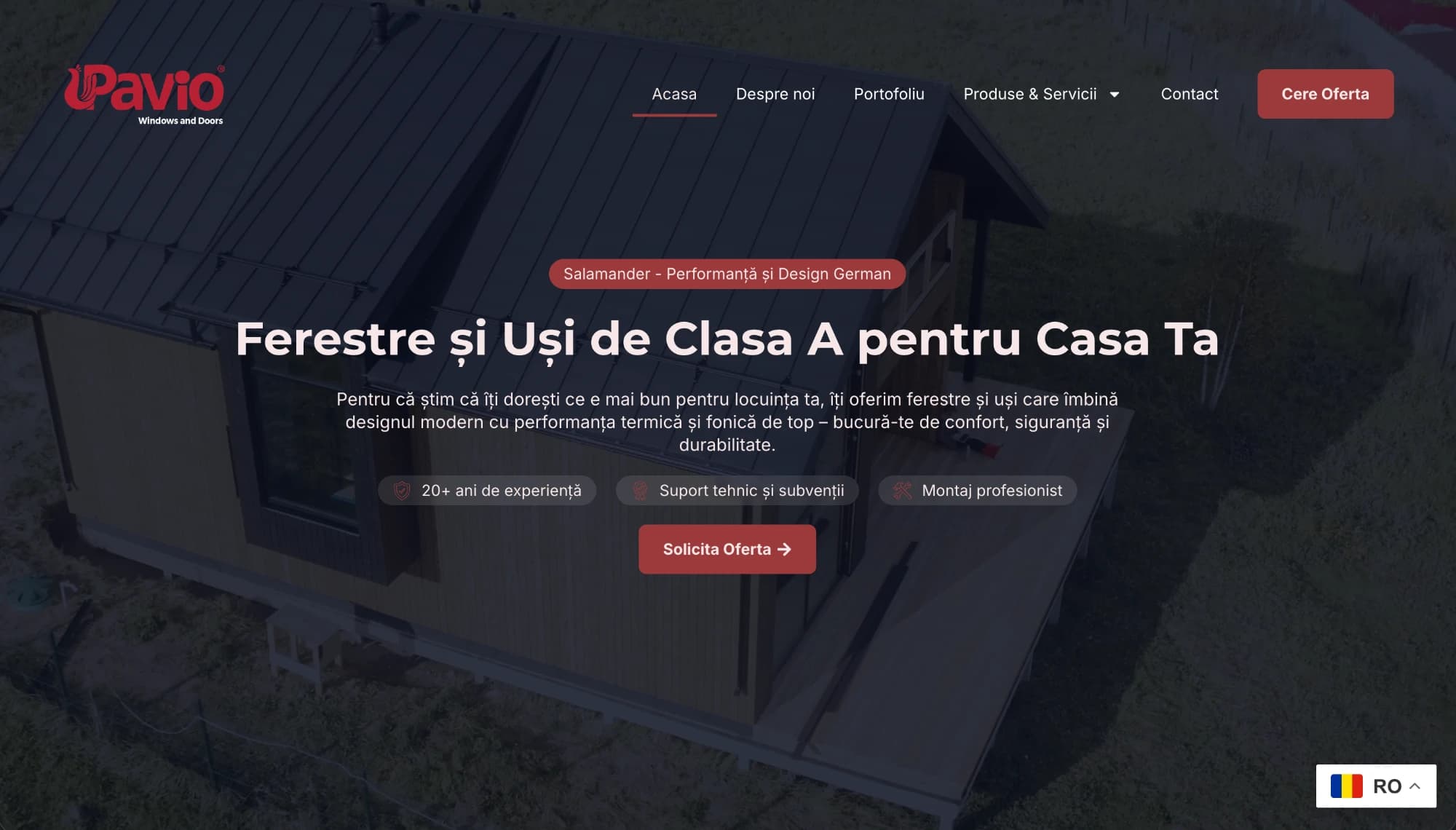 Pavio Windows — Site Prezentare