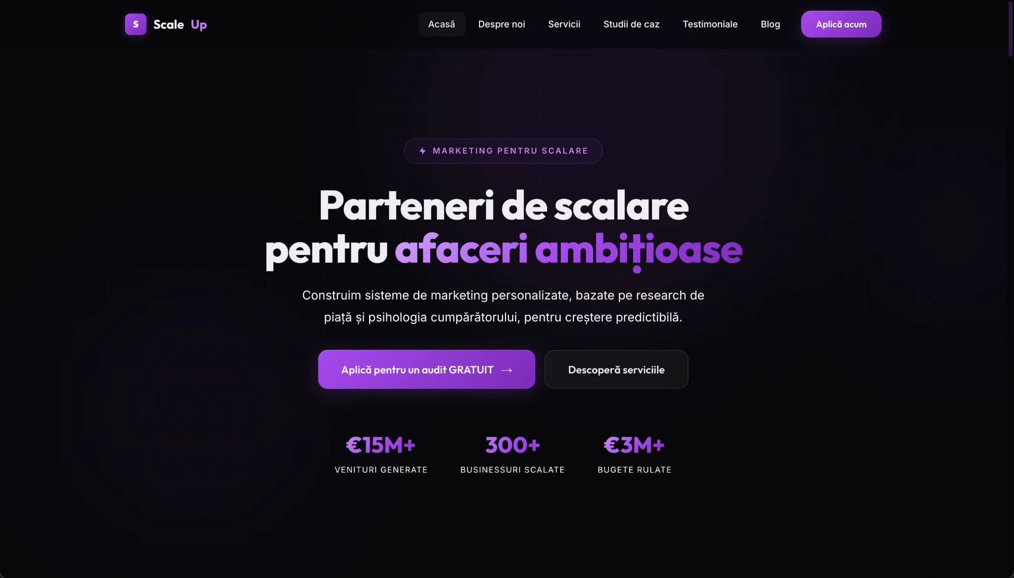 ScaleUp Marketing — Site Prezentare