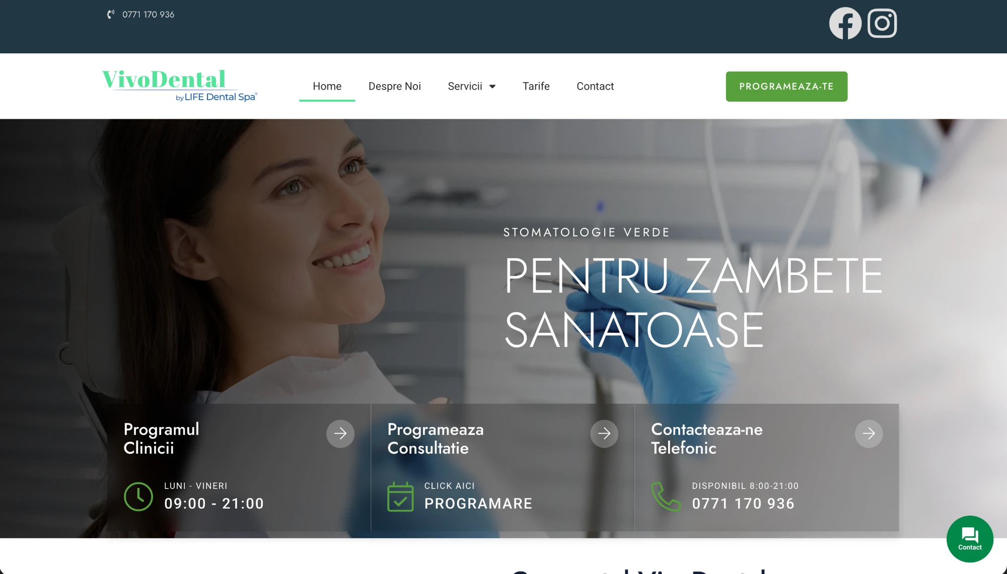 Vivo Dental — Site Prezentare